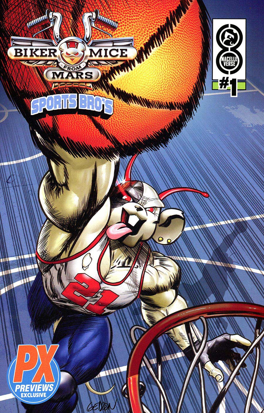 Biker Mice From Mars Vol 2 #1 Cover K Previews Exclusive Juan Gedeon Sports Bros Vinnie Color Variant Cover