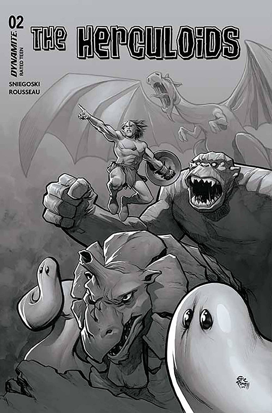 Herculoids #2 Cover X Incentive Eric Powell Black & White Cover