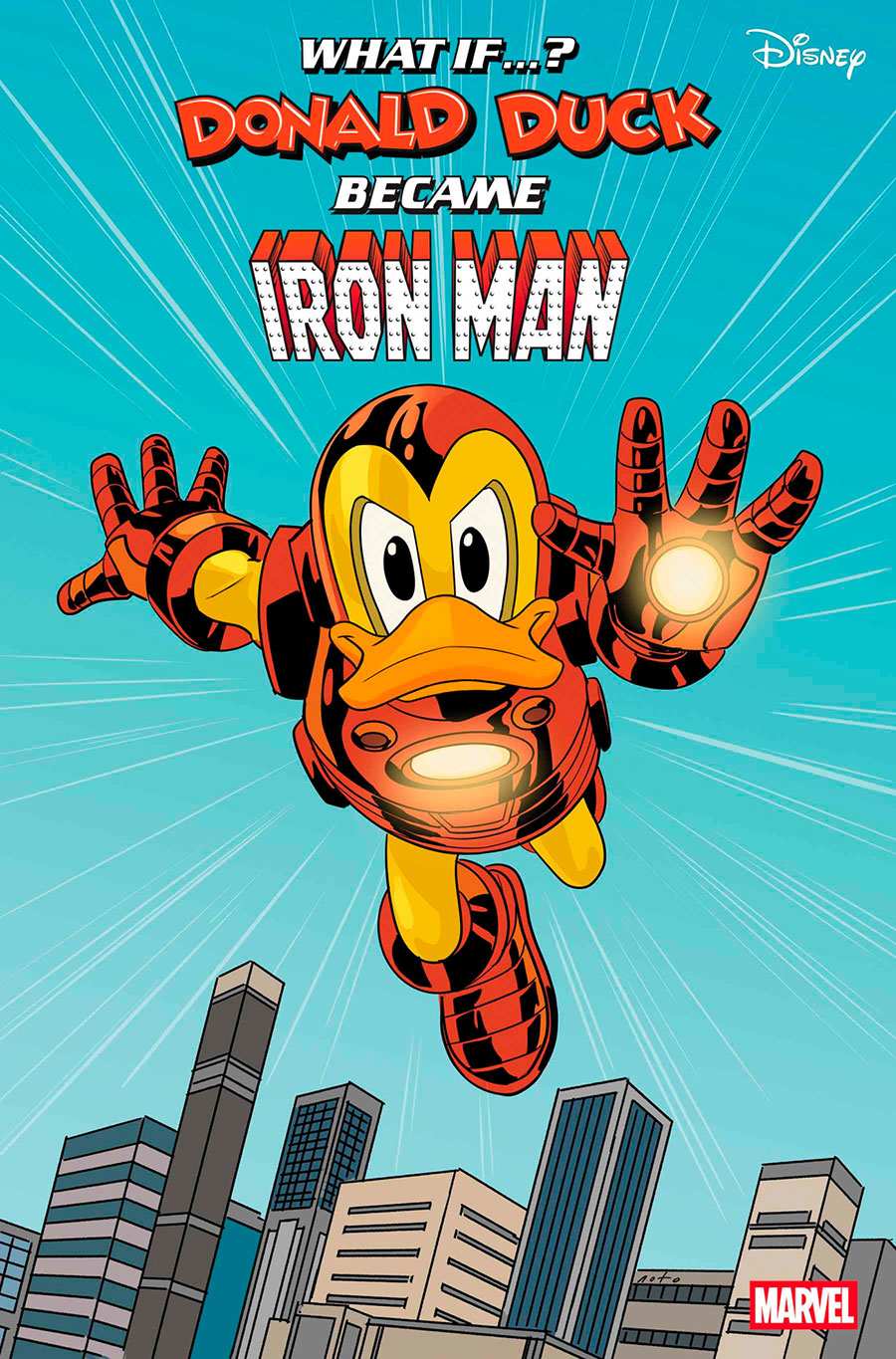 Marvel & Disney What If Donald Duck Became Iron Man #1 (One Shot) Cover C Variant Phil Noto Donald Duck Iron Man Cover