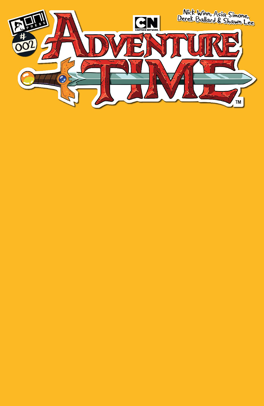 Adventure Time Vol 2 #2 Cover C Variant Jake Yellow Blank Cover