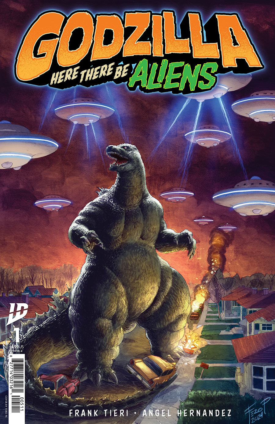 Godzilla Here There Be Aliens #1 Cover A Regular Fero Pe Cover