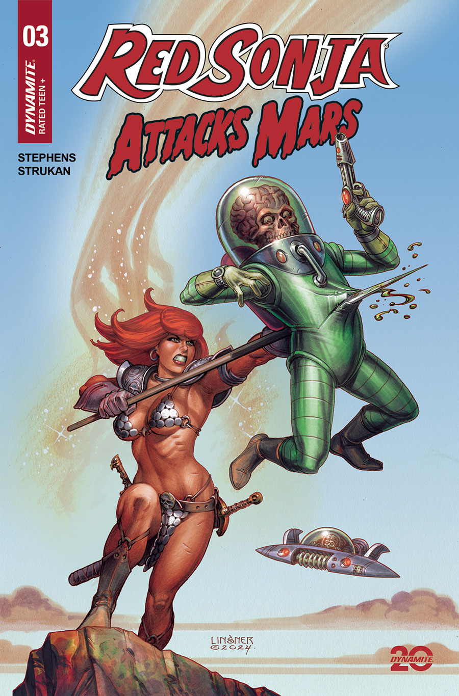 Red Sonja Attacks Mars #3 Cover A Regular Joseph Michael Linsner Cover