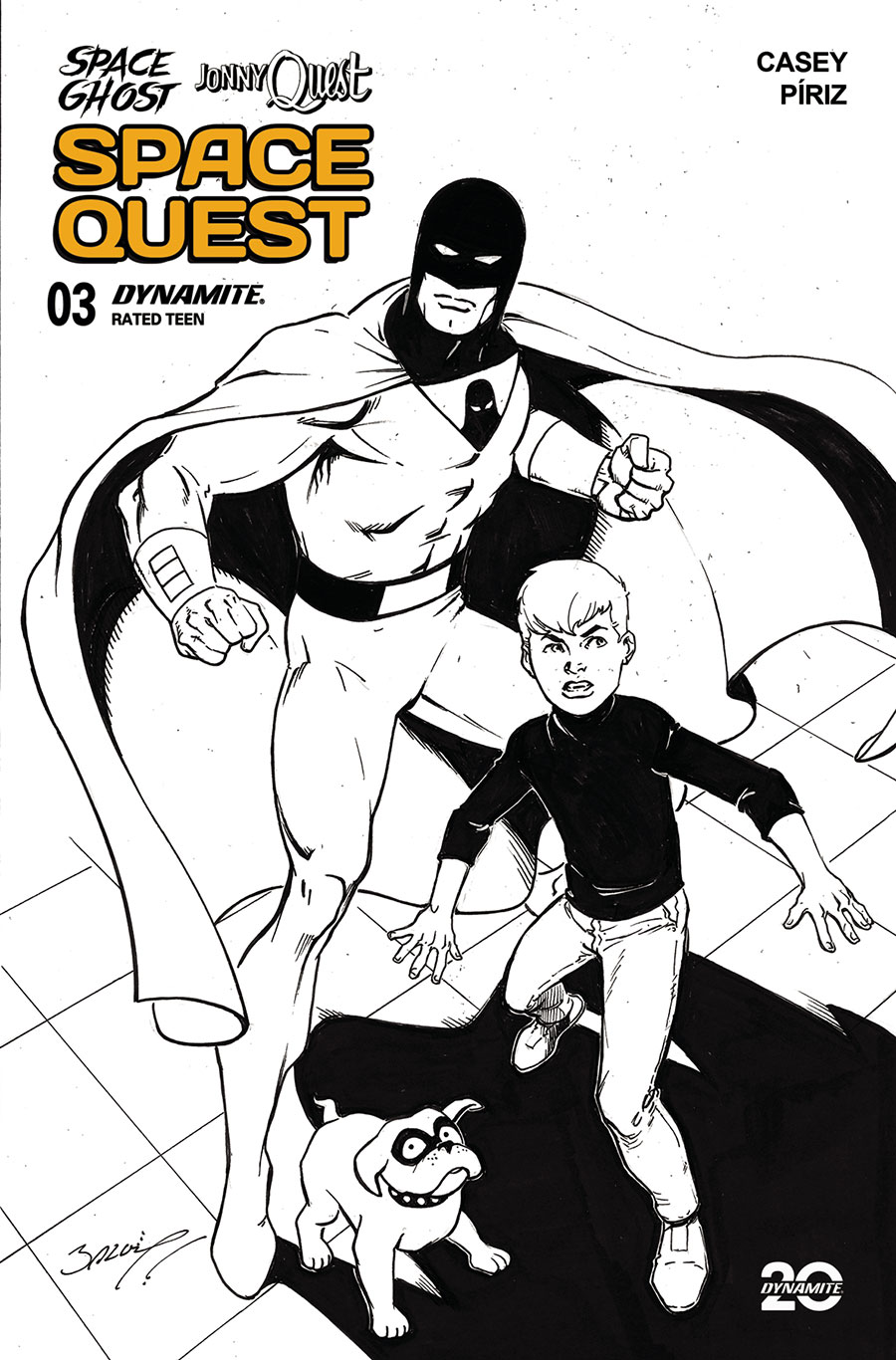 Space Ghost Jonny Quest SpaceQuest #3 Cover L Incentive Mark Bagley Line Art Virgin Cover