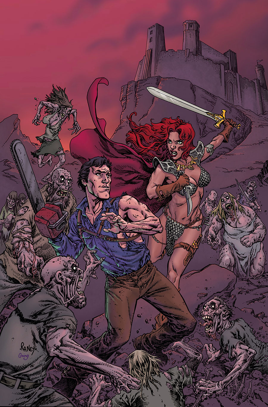 Red Sonja vs The Army Of Darkness #2 Cover E Dynamite Metal Premium Tom Raney Cover