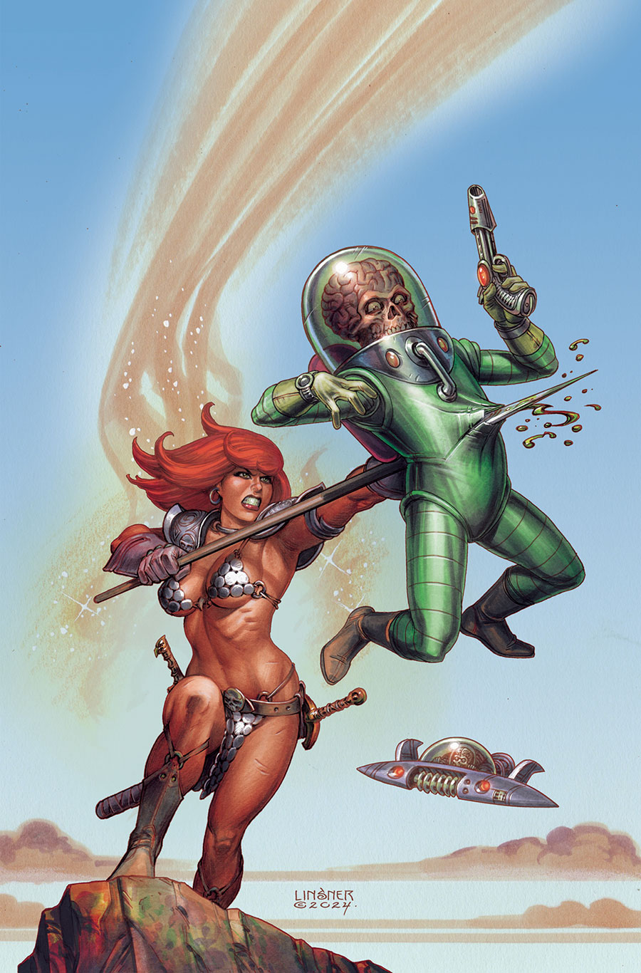 Red Sonja Attacks Mars #3 Cover D Limited Edition Joseph Michael Linsner Virgin Cover