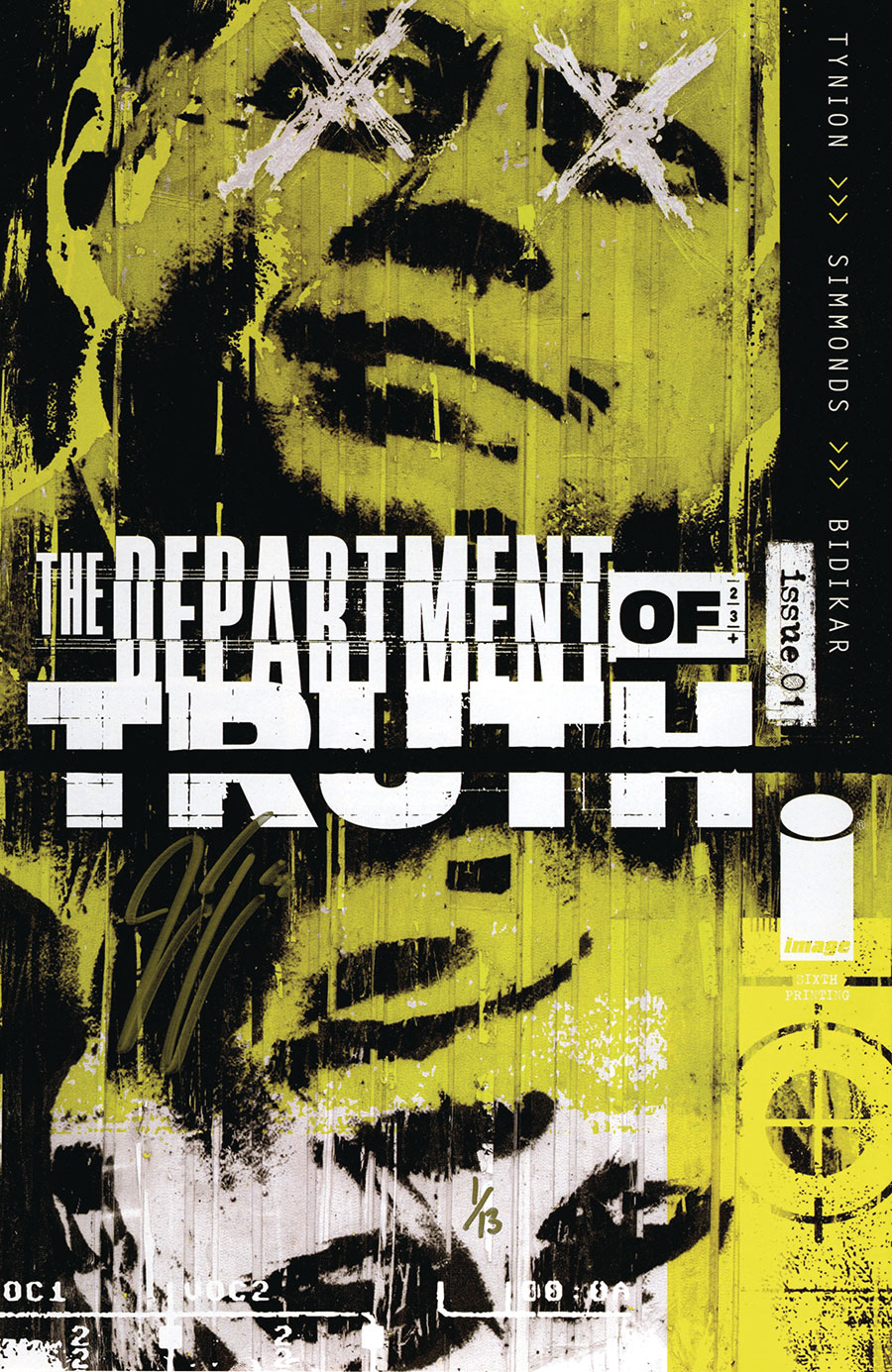 Department Of Truth #1 Cover T 6th Ptg DF Ultra-Limited Elite Gold Signature Series Signed By James Tynion IV