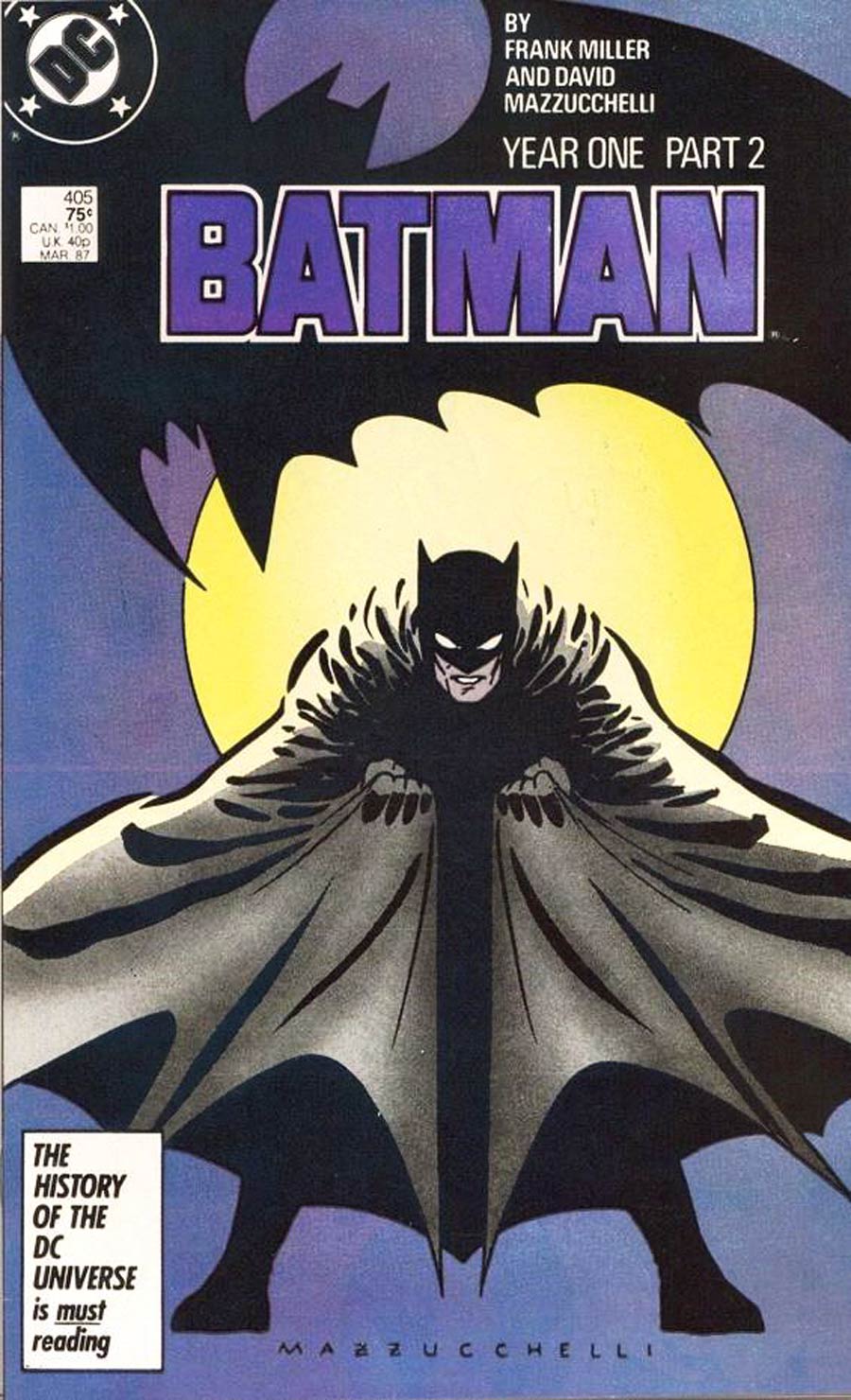 Batman #405 Cover D Signed by Frank Miller (With CoA)