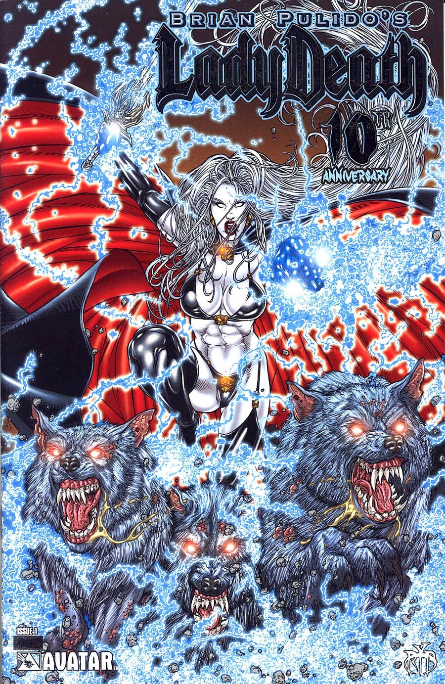 Brian Pulidos Lady Death #1 10th Anniversary Ed Platinum Foil Incentive Cvr