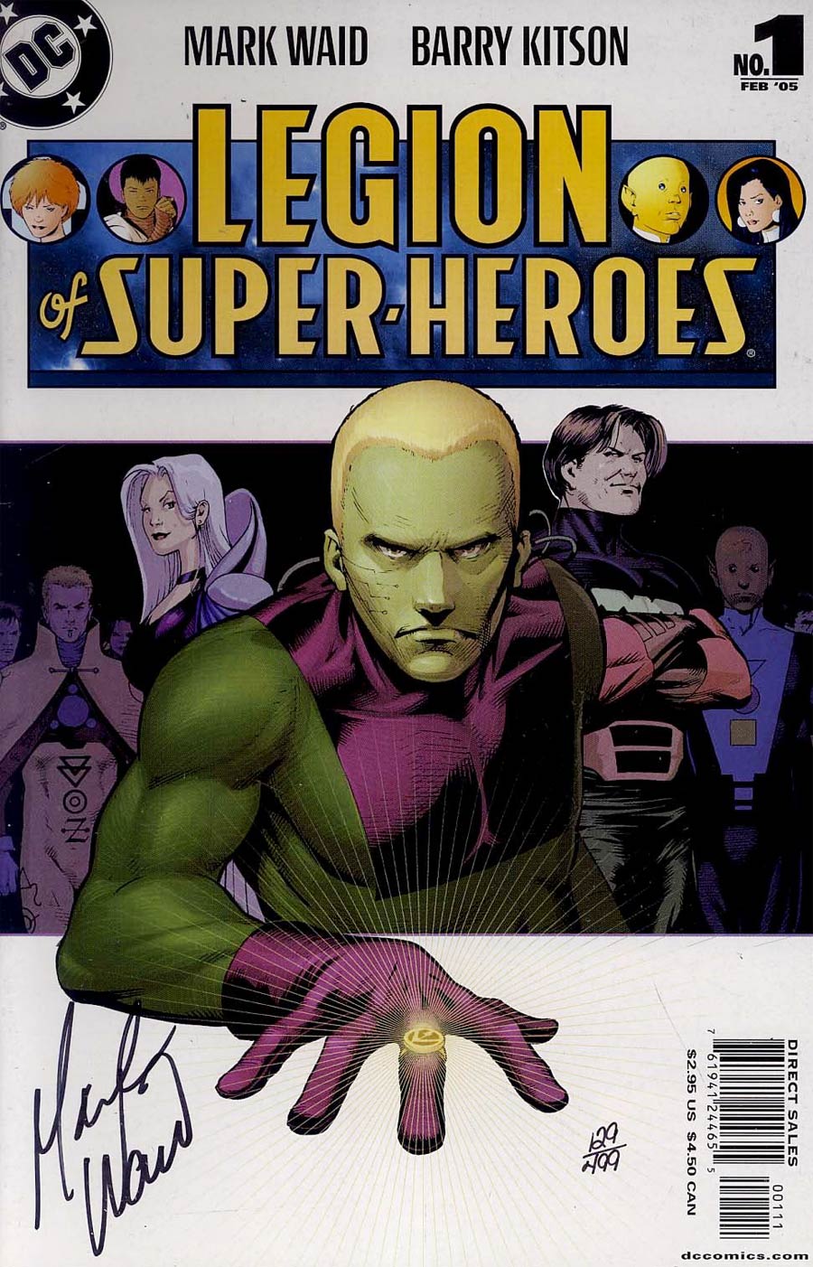 Legion Of Super-Heroes Vol 5 #1 DF Signed By Mark Waid