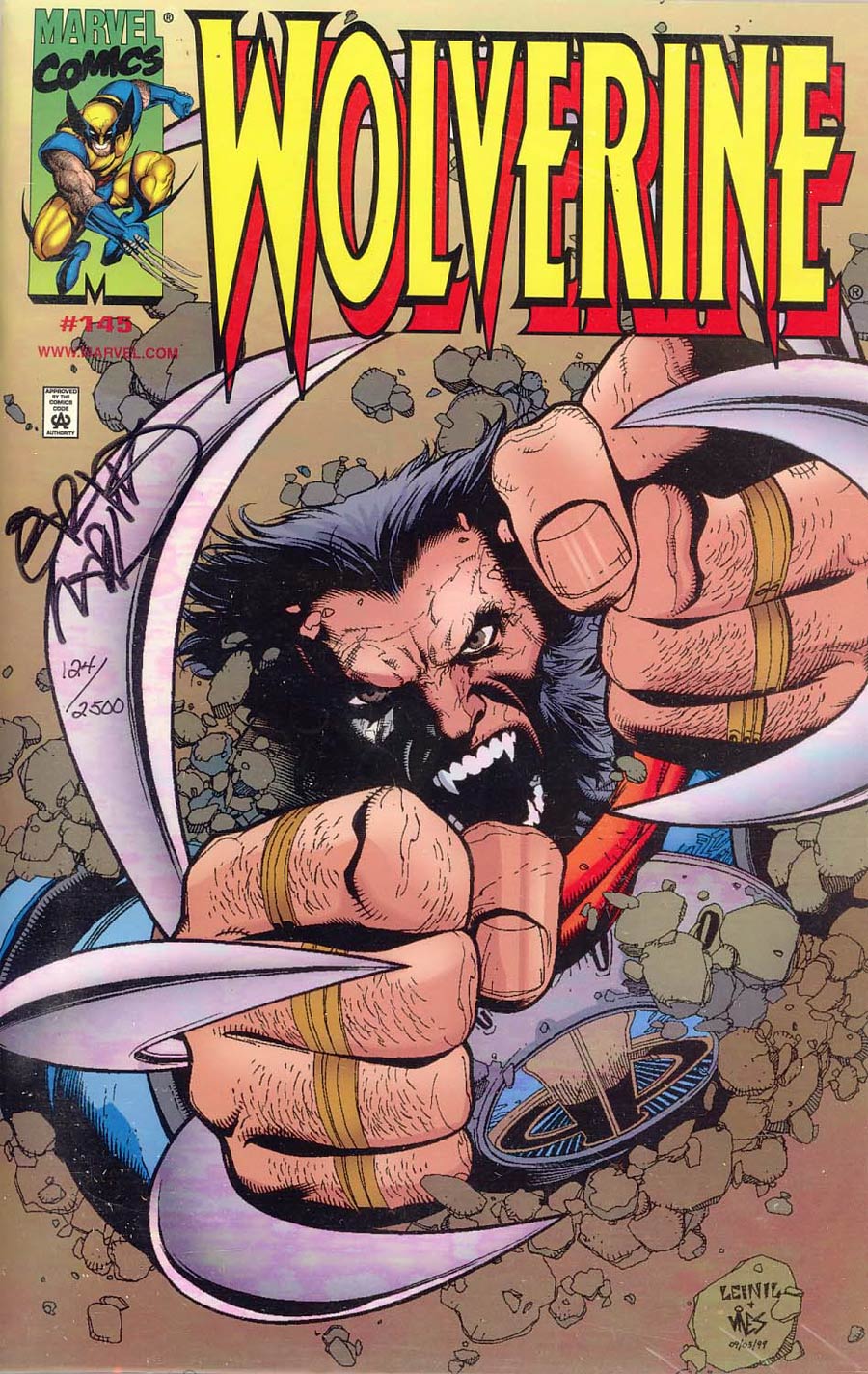 Wolverine Vol 2 #145 Cover D Signed Erik Larsen DF Chrome Cover