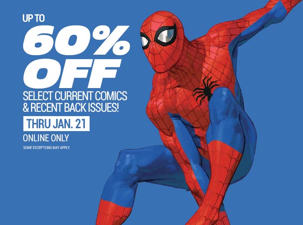 Up to 60% off select current comics and recent back issues