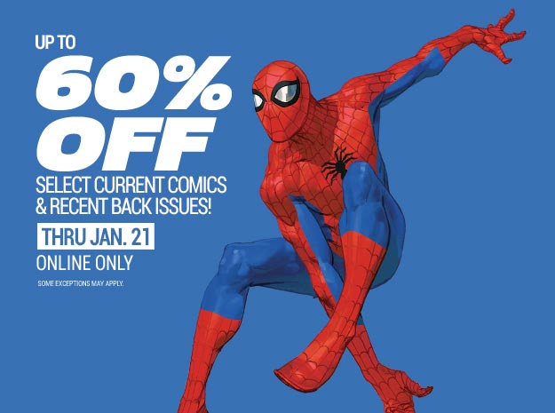 Up to 60% off select current comics and recent back issues